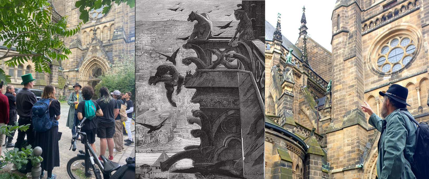 looking at gargoyles and other grotesques